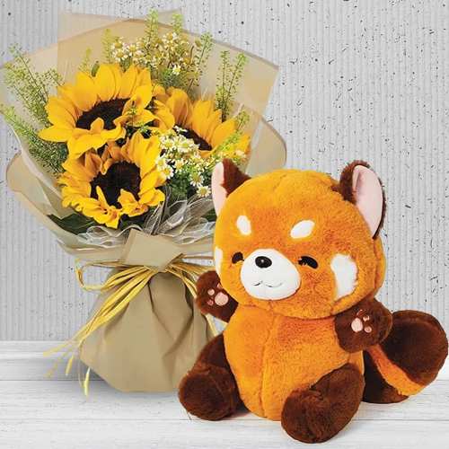 Panda Plush Toy N Bouquet