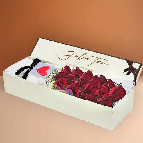 Red Rose Box Arrangement