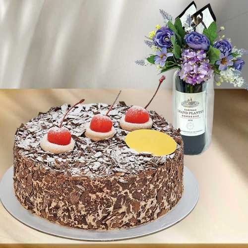 Black Forest Cake Flower And Wine