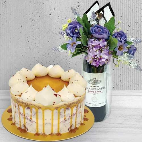 Red Velvet Cake Wine And Flower
