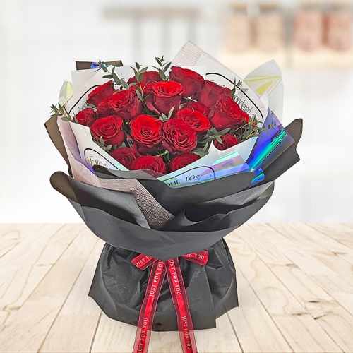 24 Stalk Red Rose Flower Bouque