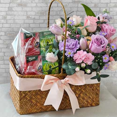 Basket Of Flowers N Chicken Essence