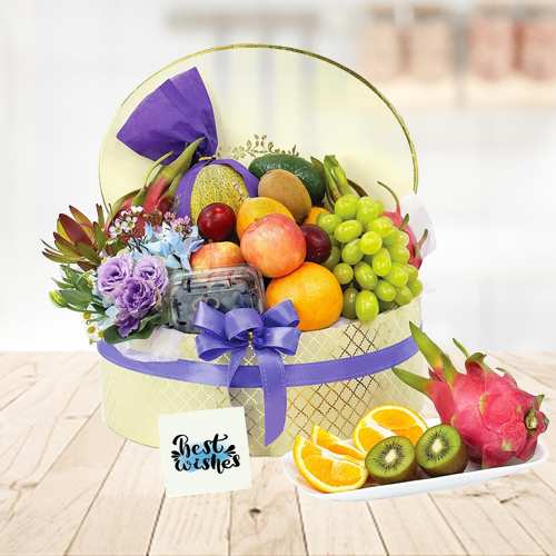 Fruits And Flower Delight Basket